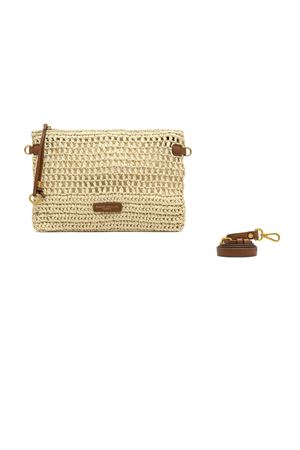 Nefeli pouch bag in light beige crochet straw GIANNI CHIARINI | BS11950COMMSTRCRCH850